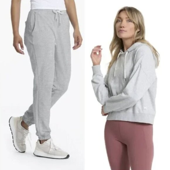 Vuori Pants - Vuori Laguna Set Hoodie Lounge Pant 2.0 Light Heather Grey French Terry Cotton